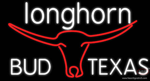 Bud Texas Red Longhorn Neon Beer Sign