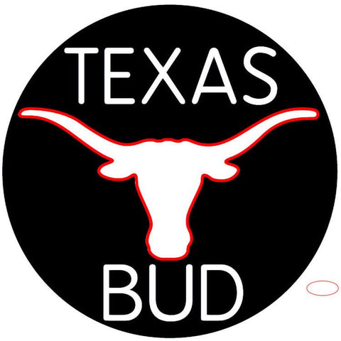 Bud White Texas Red Longhorn Neon Beer Sign x