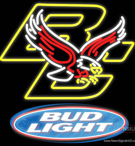 Bud Light Logo Boston College Golden Eagles Real Neon Glass Tube Neon Sign