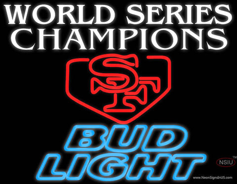 Bud Light World Series Champions Sf Real Neon Glass Tube Neon Sign