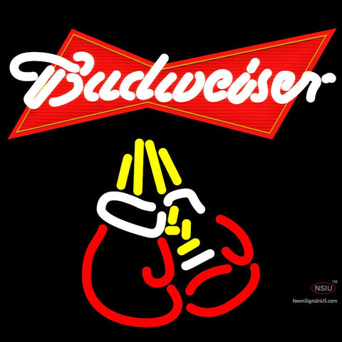 Budweiser Boxing Gloves Neon Beer Sign