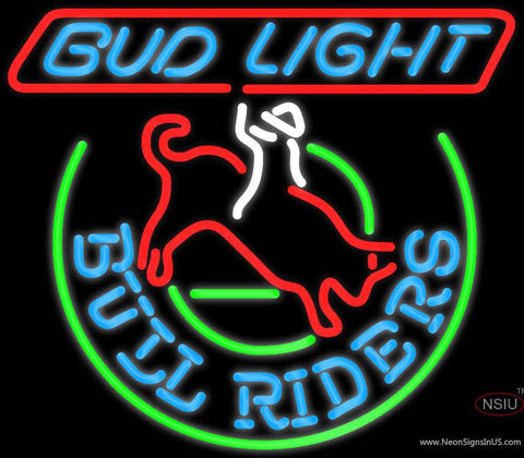 Budweiser Bud Light Bull Riders Neon Beer Sign