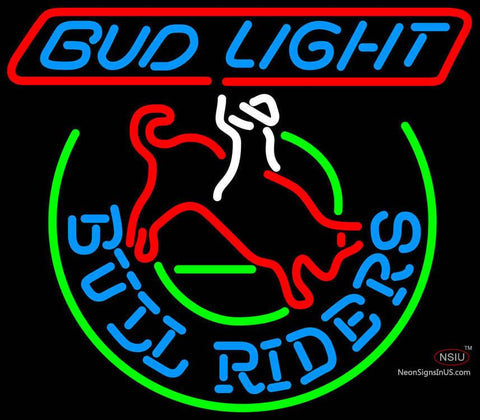 Budweiser Bud Light Bull Riders Neon Beer Sign 