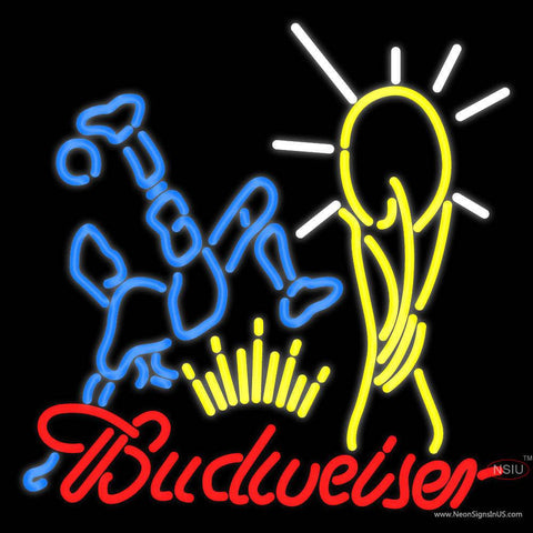 Budweiser Footballer Real Neon Glass Tube Neon Sign