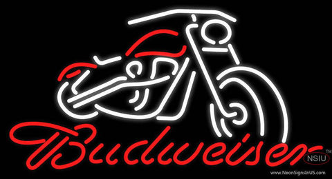 Budweiser Motorcycle Real Neon Glass Tube Neon Sign 