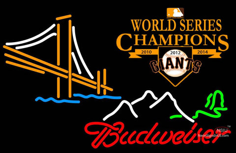Budweiser Mountain Golden Gate SF Giants World Series Neon Sign 