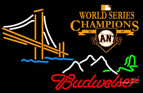 Budweiser Mountain Golden Gate SF Giants  World Series Neon Sign 