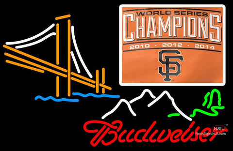 Budweiser Mountain Golden Gate SF Giants World Series Neon Sign 