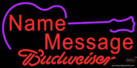 Budweiser Neon Acoustic Guitar Real Neon Glass Tube Neon Sign 