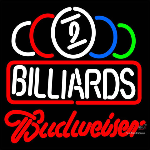 Budweiser Neon Ball Billiards Text Pool Neon Sign   x