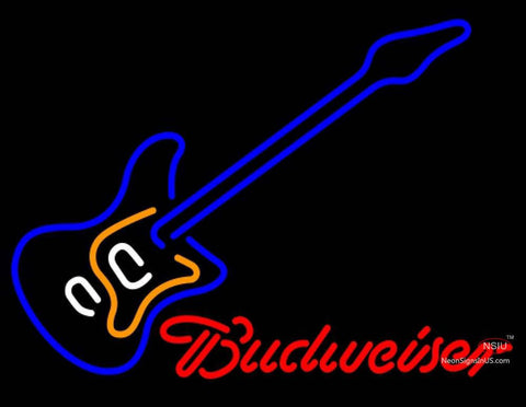 Budweiser Neon Blue Electric Guitar Neon Sign  7