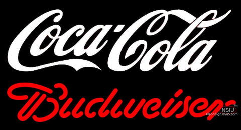 Budweiser Neon Coca Cola White Sign  