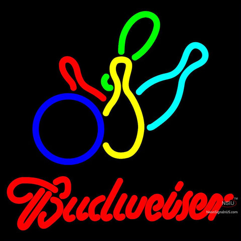 Budweiser Neon Colored Bowling Neon Sign   x