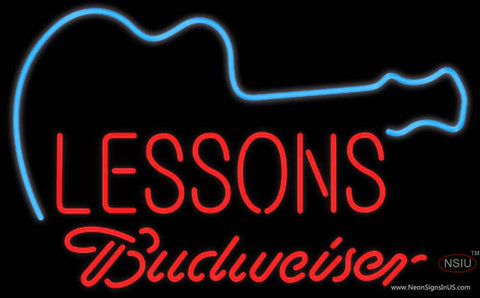 Budweiser Neon Guitar Lessons Real Neon Glass Tube Neon Sign 