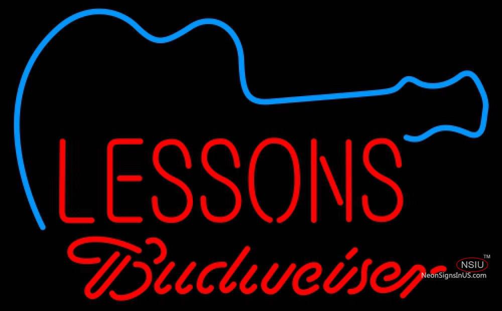Budweiser Neon Guitar Lessons Neon Sign – Custom-Neon-Sign