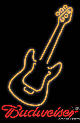 Budweiser Neon Only Orange Guitar Real Neon Glass Tube Neon Sign 