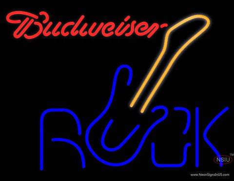 Budweiser Neon Rock Guitar Real Neon Glass Tube Neon Sign 