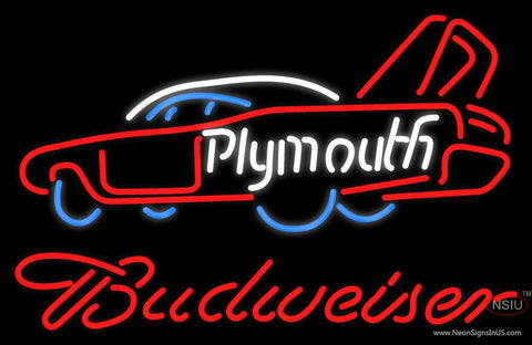 Budweiser Plymouth Real Neon Glass Tube Neon Sign 