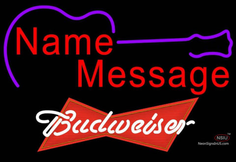 Budweiser Red Acoustic Guitar Neon Sign   