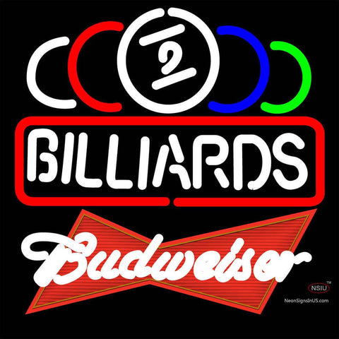 Budweiser Red Ball Billiards Text Pool Neon Sign   x 