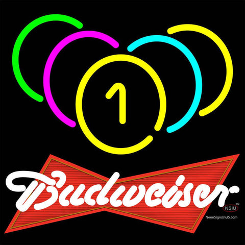 Budweiser Red Billiards Rack Pool Neon Sign   x