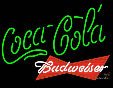 Budweiser Red Coca Cola Green Neon Sign  