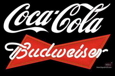 Budweiser Red Coca Cola White Sign  
