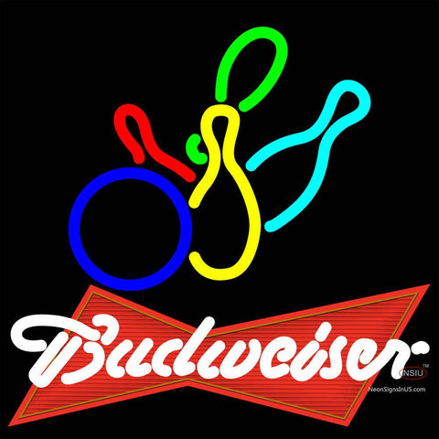 Budweiser Red Colored Bowling Neon Sign   x