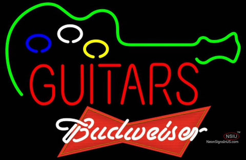 Budweiser Red Guitar Flashing Neon Sign  7 