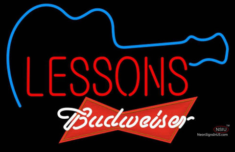 Budweiser Red Guitar Lessons Neon Sign  