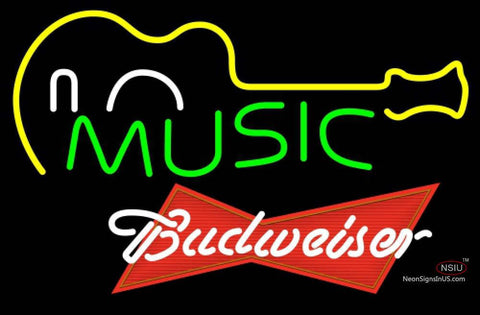 Budweiser Red Music Guitar Neon Sign  