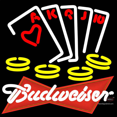 Budweiser Red Poker Ace Series Neon Sign 7  x