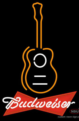 Budweiser Red Wall Guitar Neon Sign   