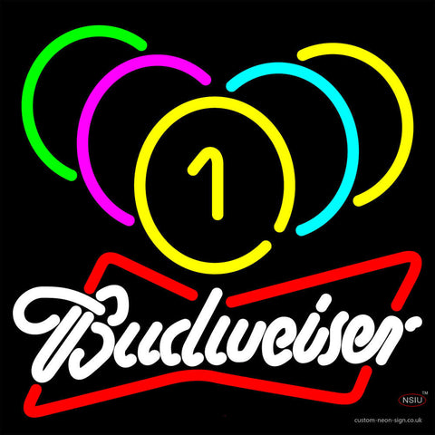 Budweiser White Billiards Rack Pool Neon Sign   x