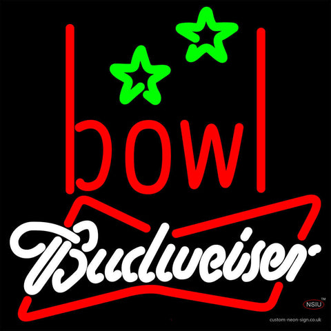 Budweiser White Bowling Alley Neon Sign   x 