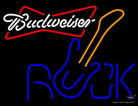 Budweiser White Rock Guitar Neon Sign   