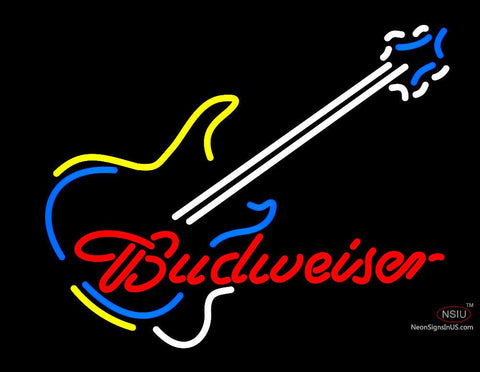 Budweiser With Guitar Neon Sign 