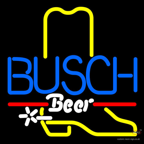 Busch Cowboy Boot Neon Beer Sign x 