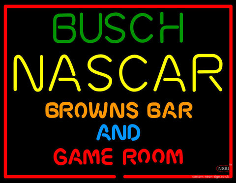 Busch NASCAR Browns Bar And Game Room Neon Sign 