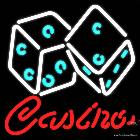 Casino With Dice Real Neon Glass Tube Neon Sign x 