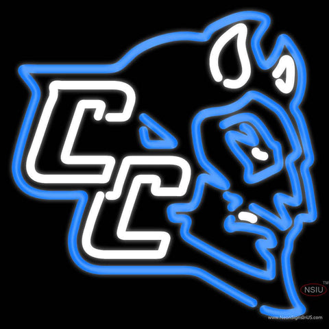 Central Connecticut Blue Devils Real Neon Glass Tube Neon Sign x 