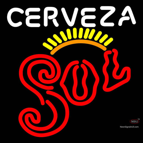 Cerveza Sol Sun Rays Neon Sign x 