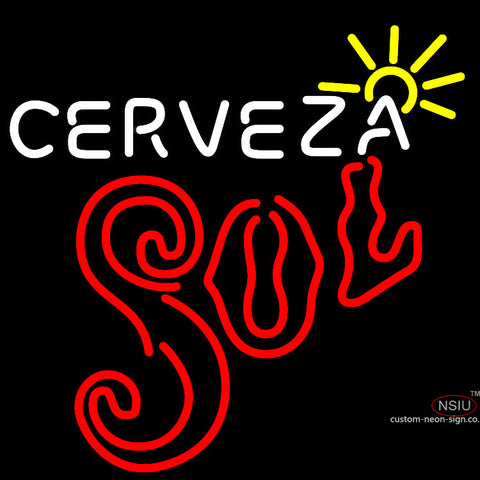 Cerveza Sol Sun Rays Neon Sign  x