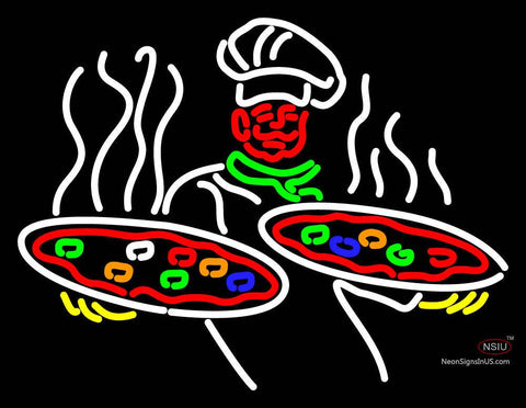 Chef With Pizza Neon Sign 