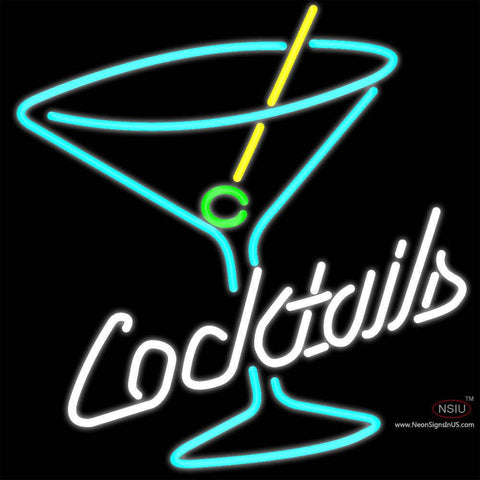 Cocktail Martini Glass Real Neon Glass Tube Neon Sign 