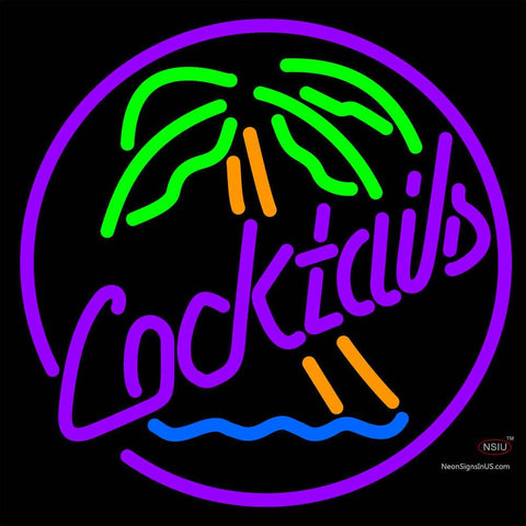 Cocktail Oval Palm Tree Neon Sign x 