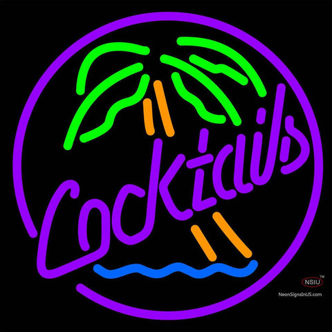 Cocktail Oval Palm Tree Neon Sign x