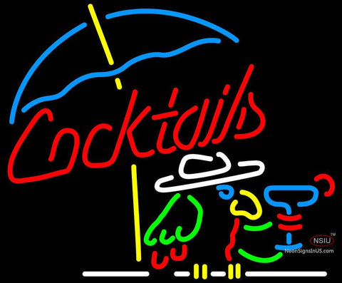 Cocktail Parrot Neon Sign