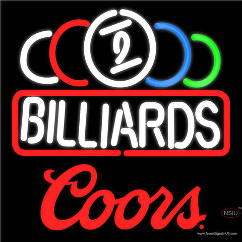Coors Ball Billiard Text Pool Neon Beer Sign   x 