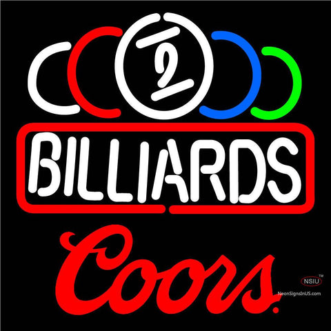 Coors Ball Billiard Text Pool Neon Beer Sign   x